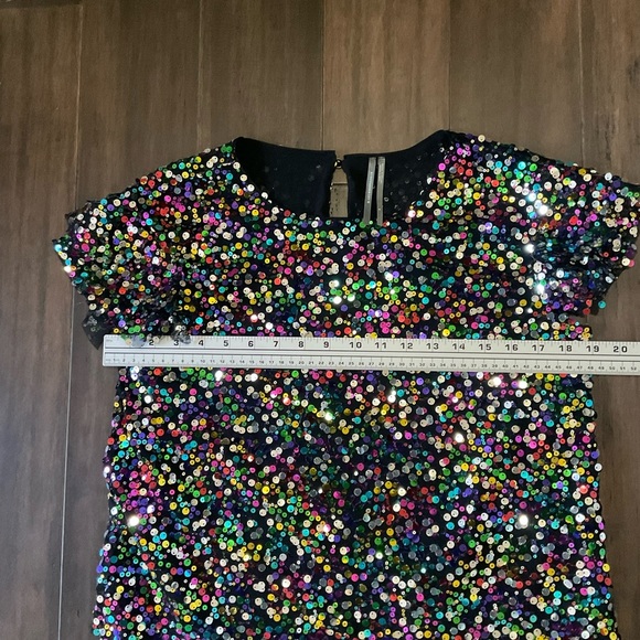 Anthropologie Size Small Pamela Sequined Multicolor Top Short Sleeve Pullover - Picture 5 of 5
